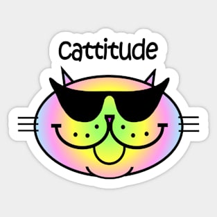 CATTITUDE 2 - SOFT RAINBOW TONES Sticker